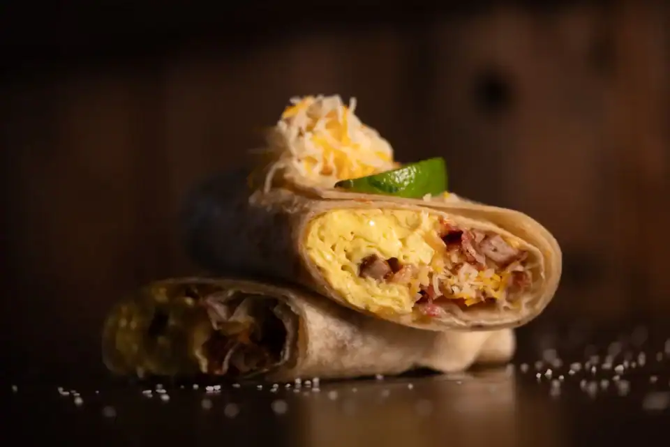 Q Bar breakfast burrito for Sunday breakfast